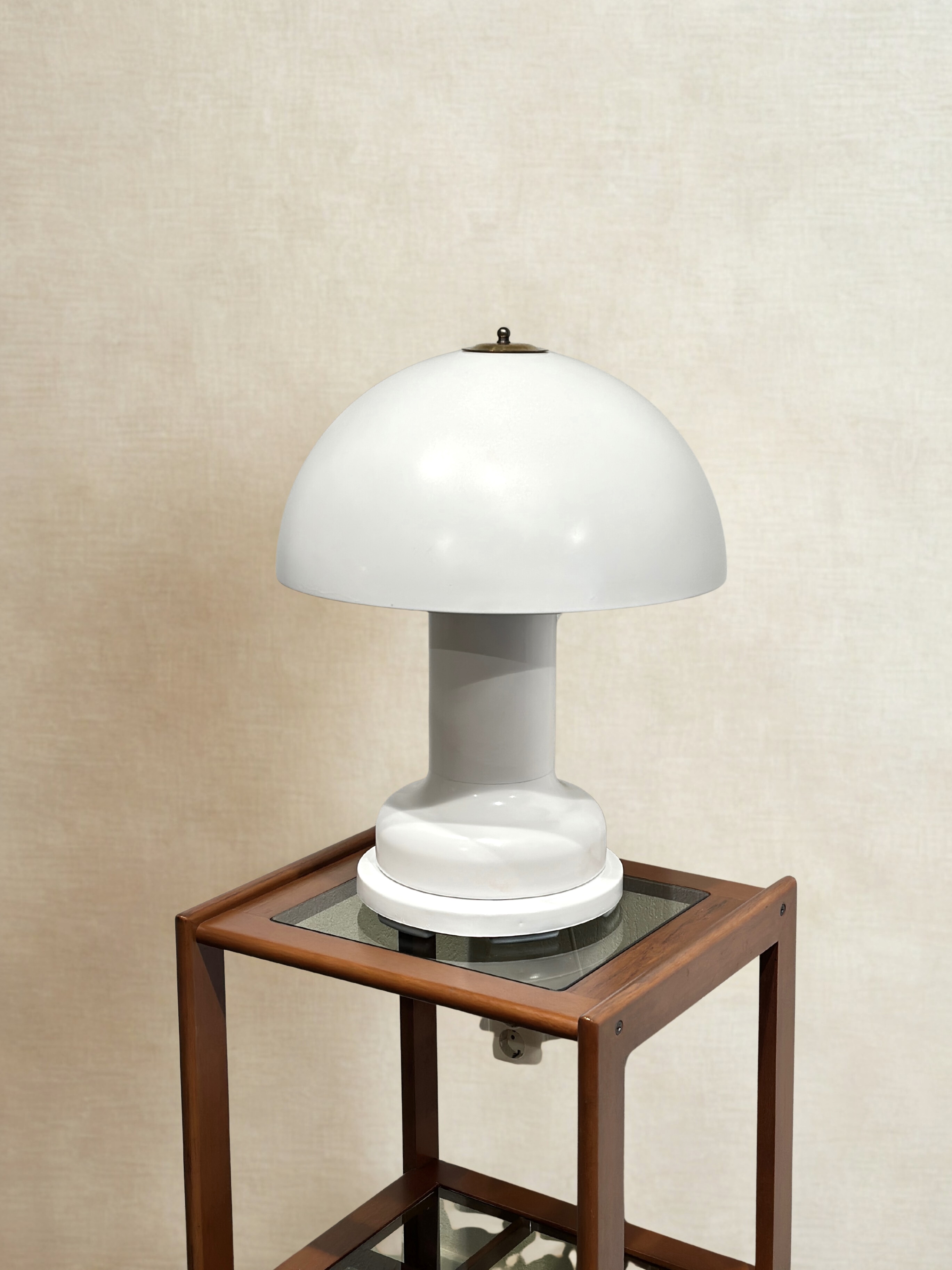 Italiaanse Vintage Witte Mushroom Lamp image 4