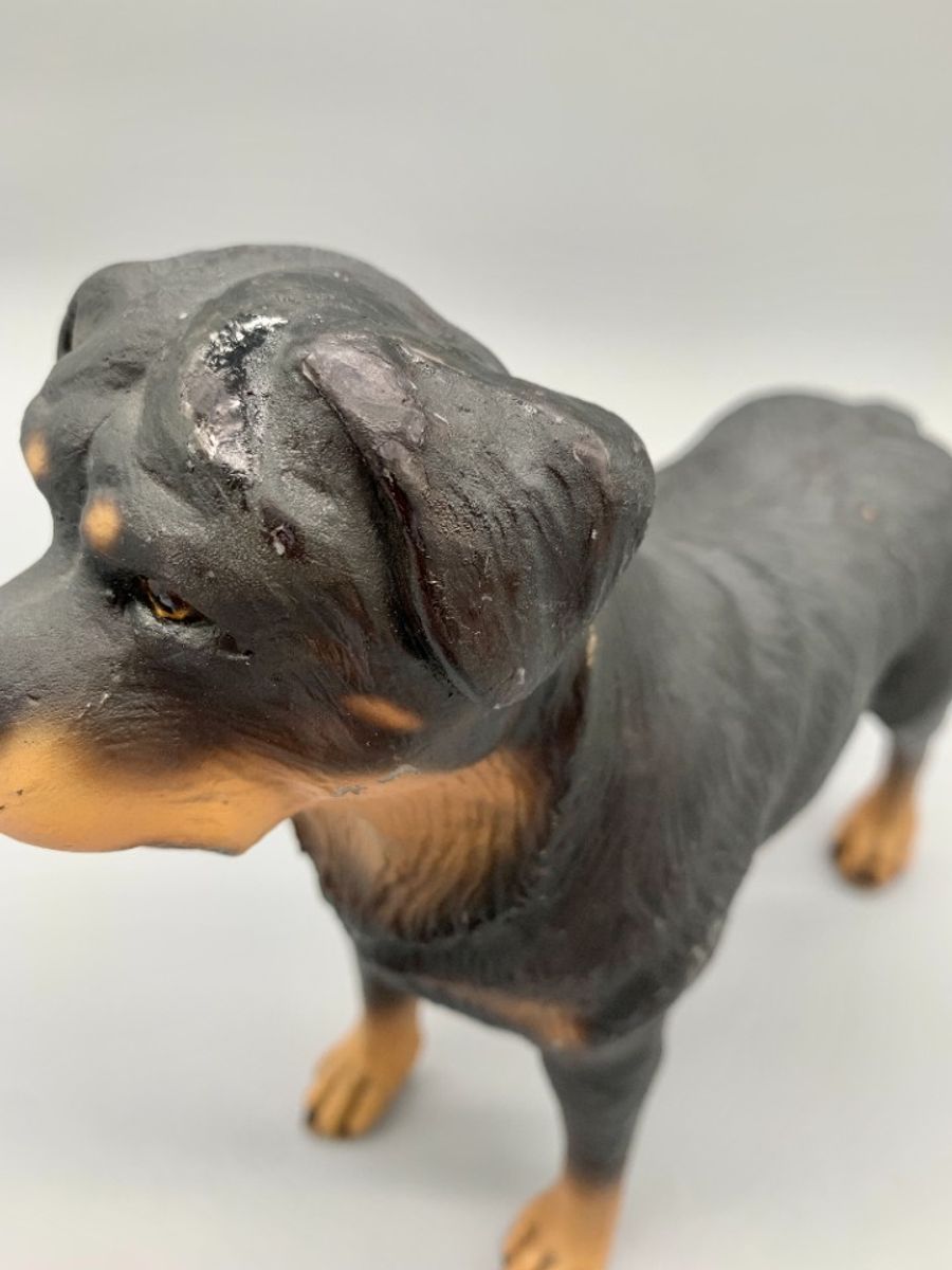 Vintage Beeld Rottweiler Handbeschilderd Italië image 9