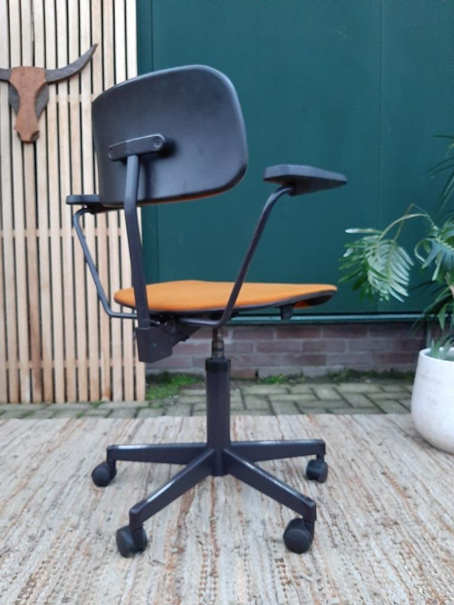 Vintage Bureaustoel Martin Stoll Retro Design Stoel Oker 70 image 7