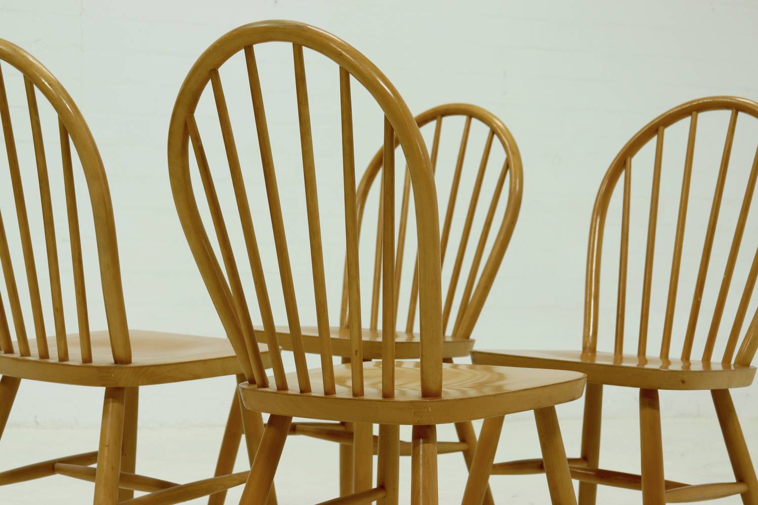 Set Of 4 Scandinavian Spindle Back Dining Chairs In Style Of Akerblom 1960s image 12