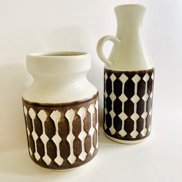 West-germany Jasba Vazen Set Reliëf Decoratie 1960’s image 6