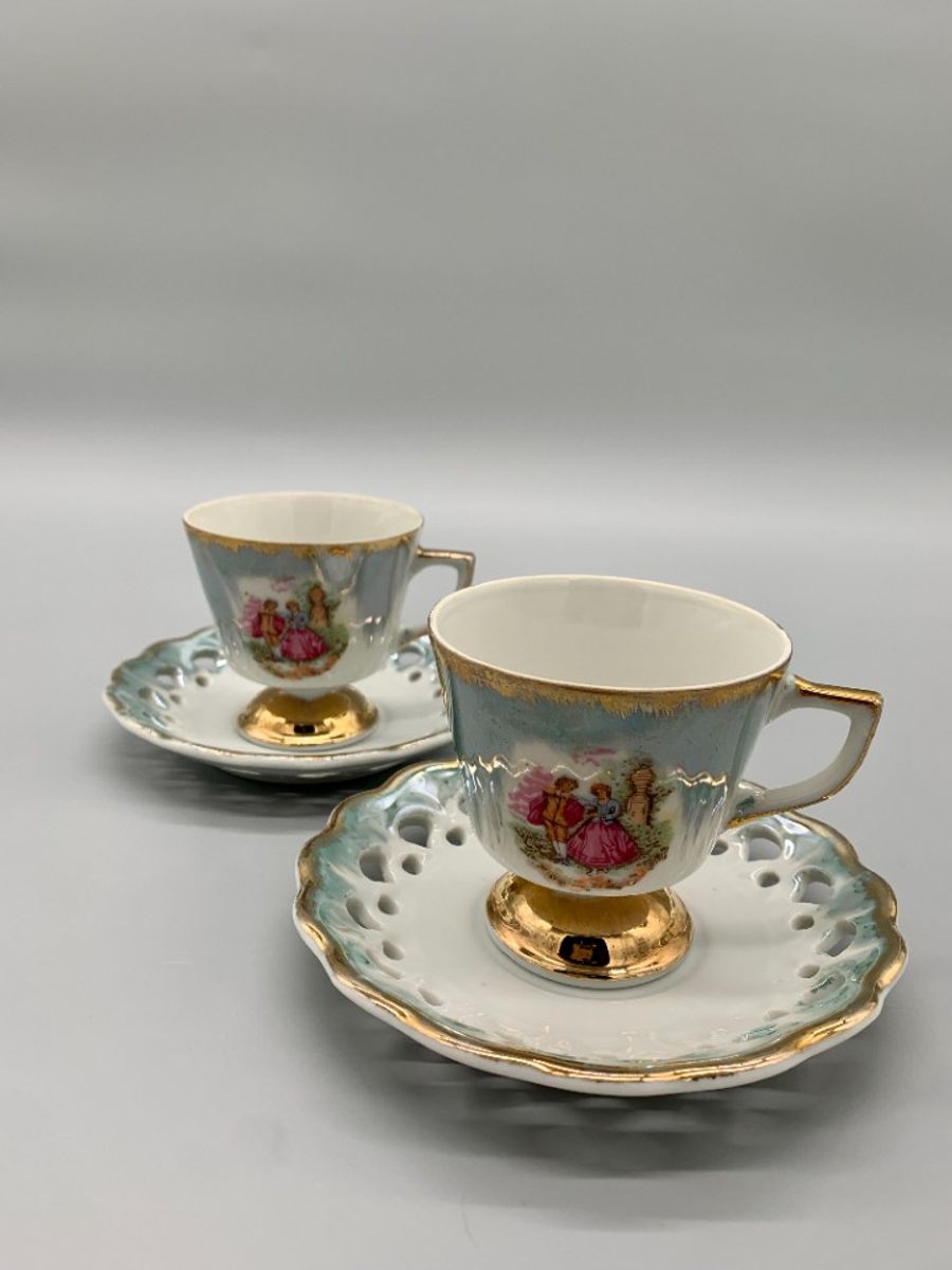 Vintage Barok Kitsch Kop En Schotels 4 Delige Set image 6