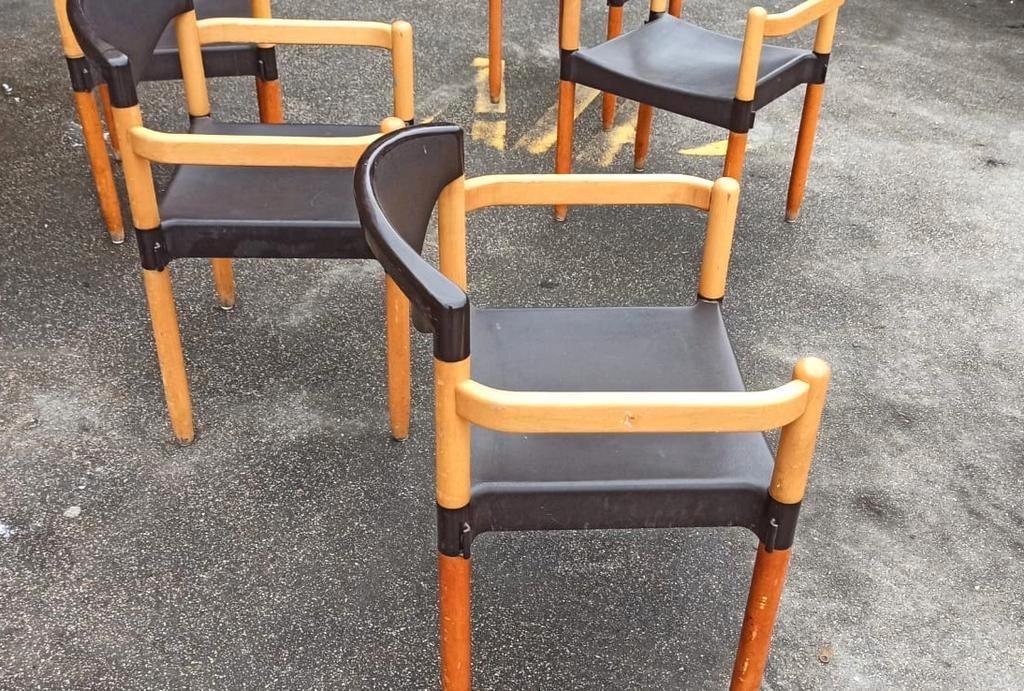 6 Vintage Strax Stoelen, Hartmut Lohmeyer Voor Casala image 9