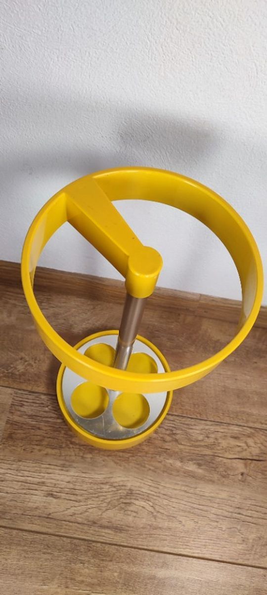 Space Age Design Paraplubak Plastic Geel Vintage Paraplu Standaard image 9