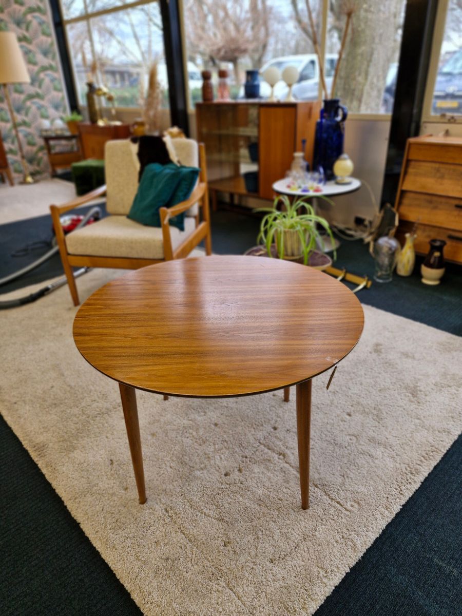 Vintage Coffee Table Rond Notenhout Opal Design image 2
