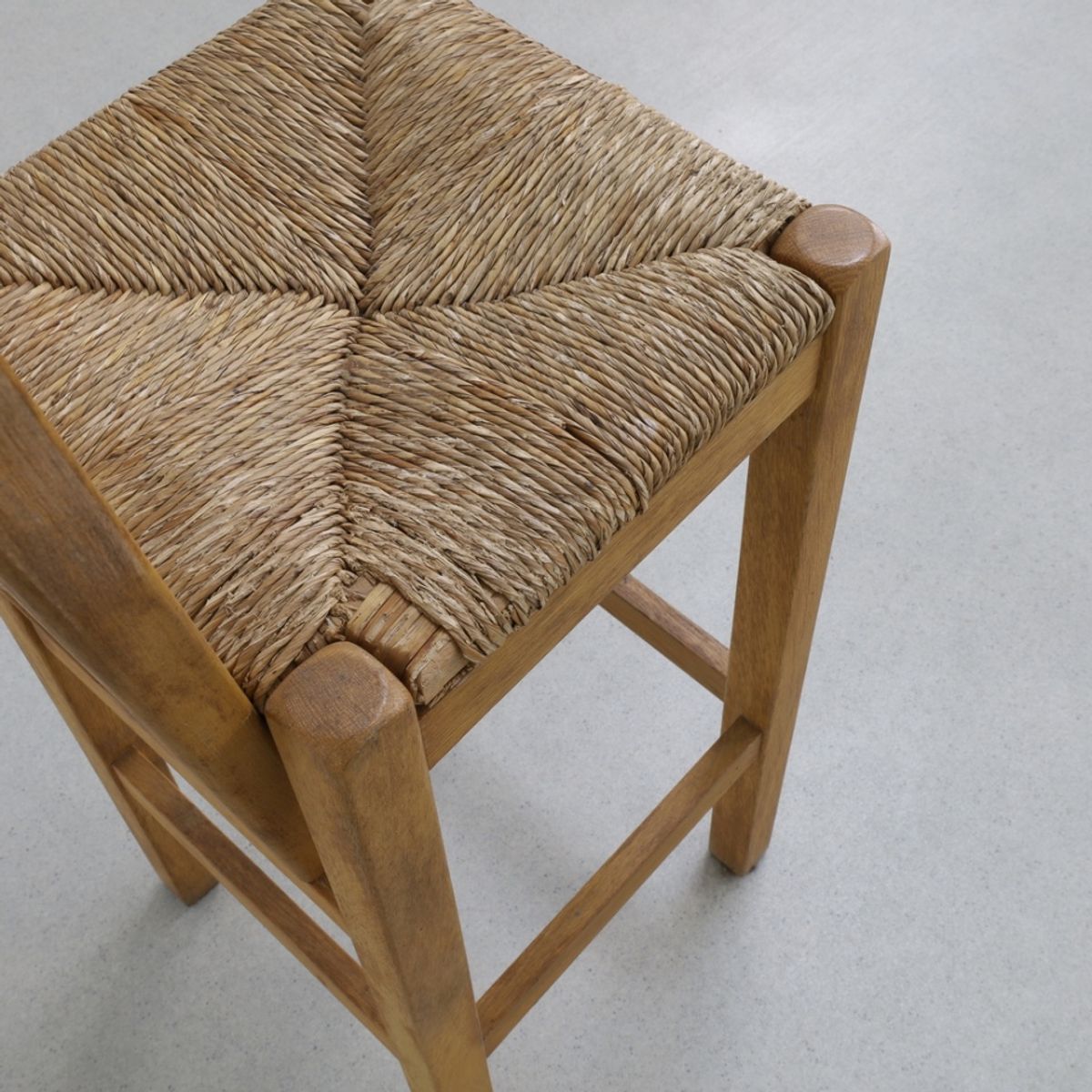 4x Vintage Barkruk Hout & Riet, 1970s image 9