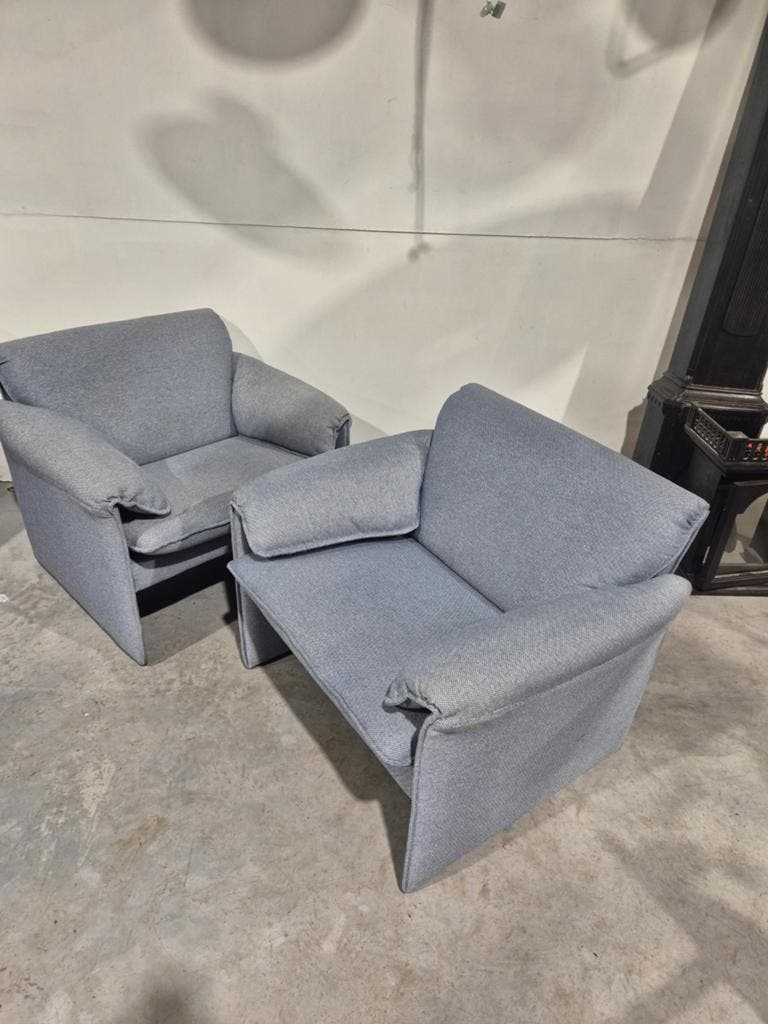2 X Bora Bora Leolux Fauteuil Grijsblauwe Stof image 11