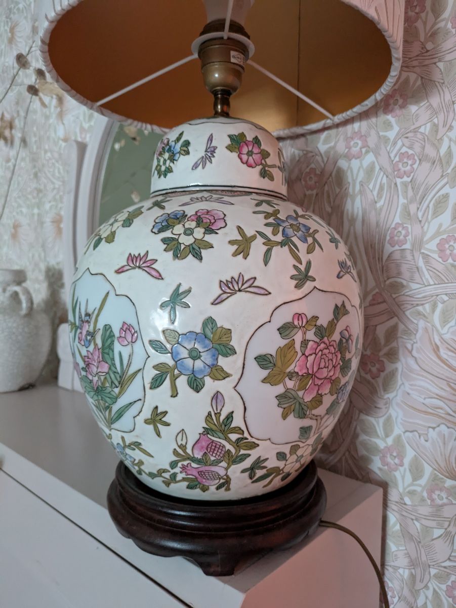 Gemberpot Tafellamp Met Bloemen image 6