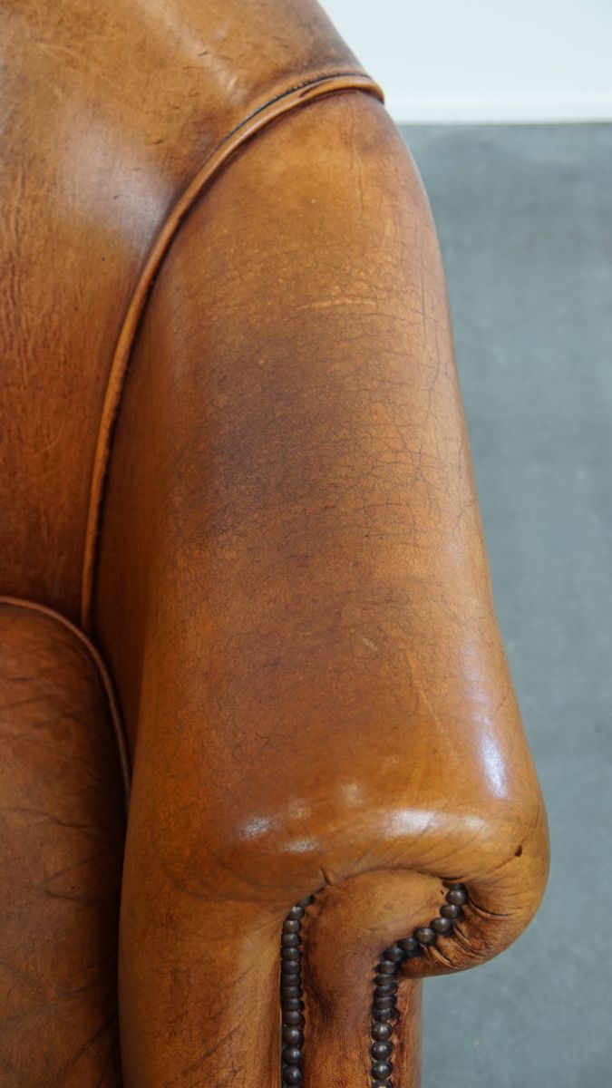Charmante En Comfortabele Schapenleren Clubfauteuil Met Prachtige Kleuren image 8