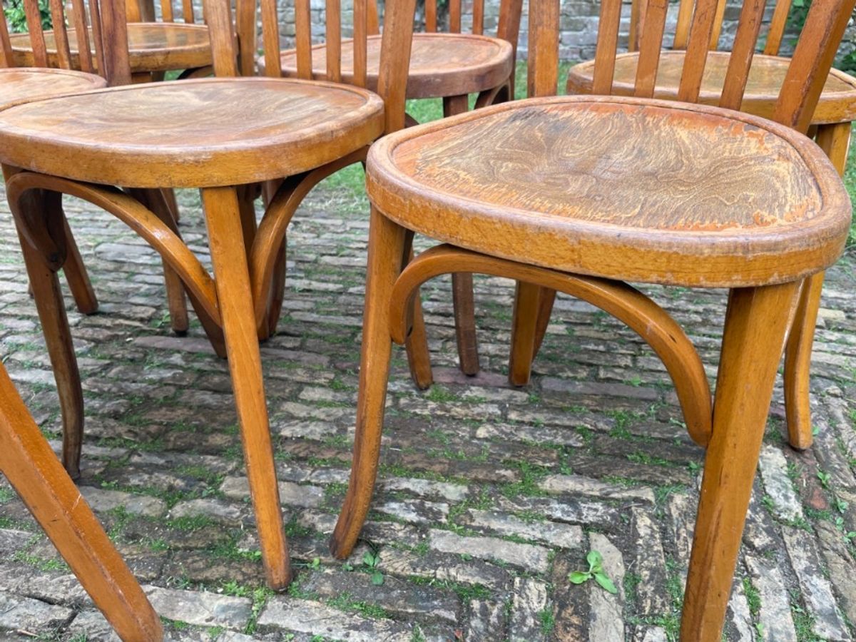 6 + 1 Baumann Bistrostoelen Keukenstoeln Café Stoelen Frans image 14