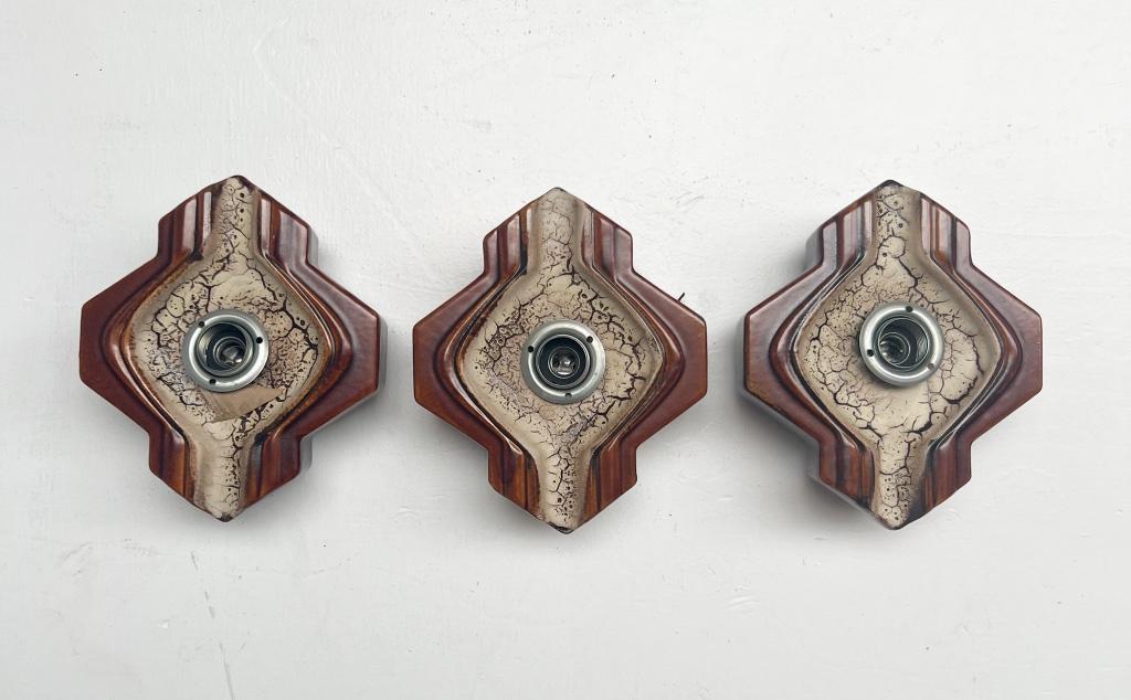 Set Van 3 Keramieken Wandlampen Van Pan Keramik, 1960's image 5