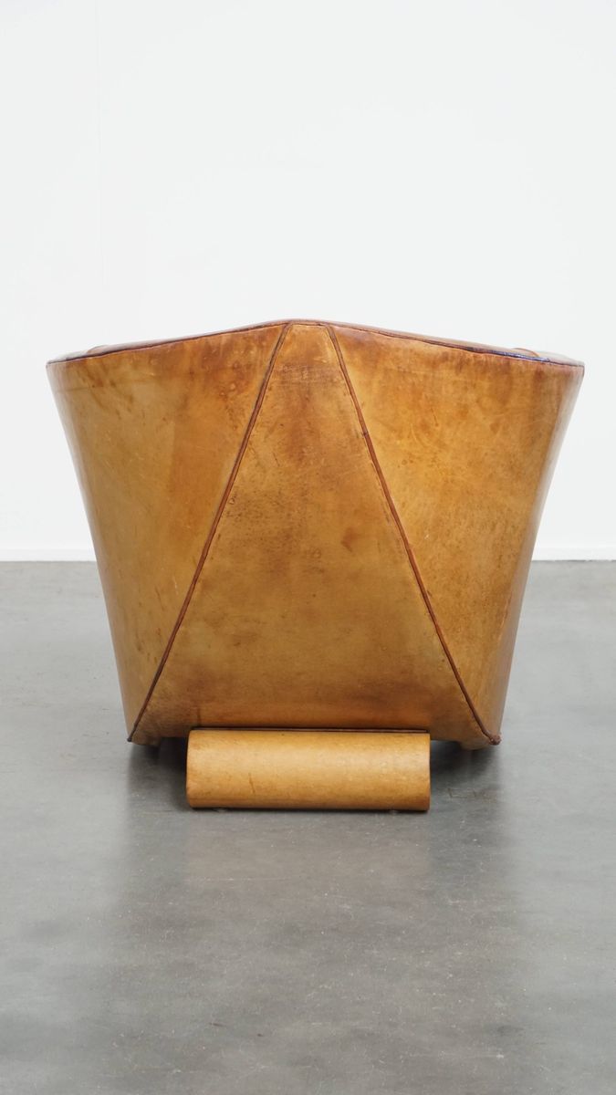 Geweldige, Unieke Vintage Schapenleren Design Fauteuil Van Bart van Bekhoven image 4