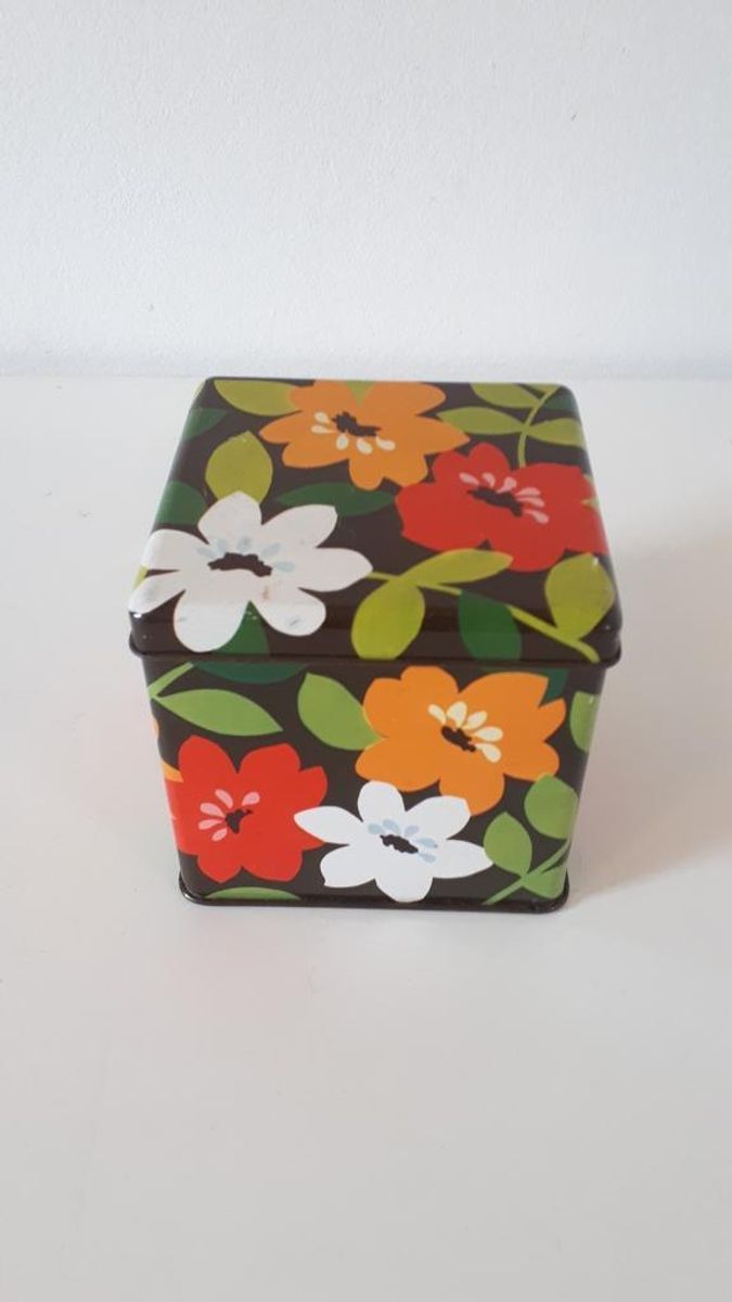 Retro Blikje Bloemen Theeblik Blik image 4