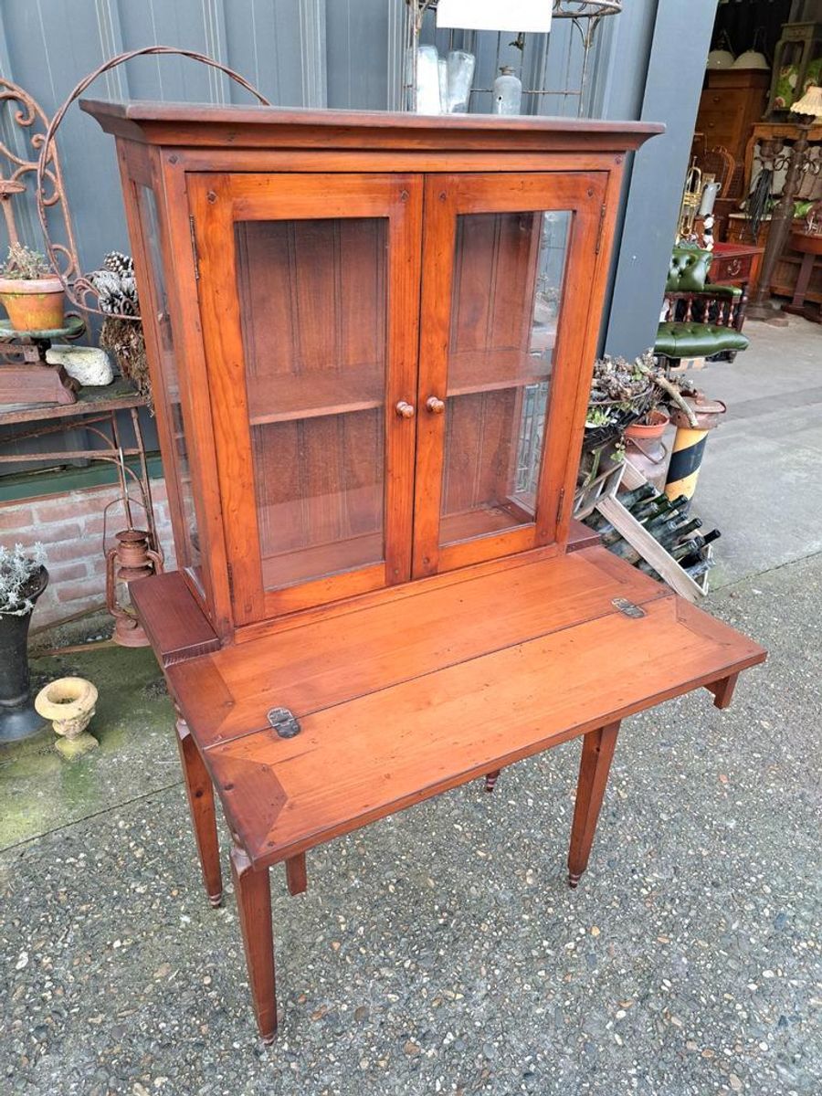 Antiek Vitrinekastje, Schrijfbureau, Secretaire image 2