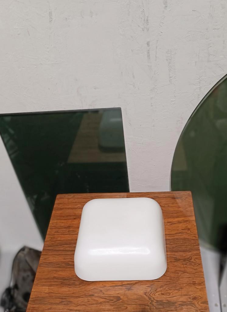 Vintage Plafonniere Glass White bij Reliving