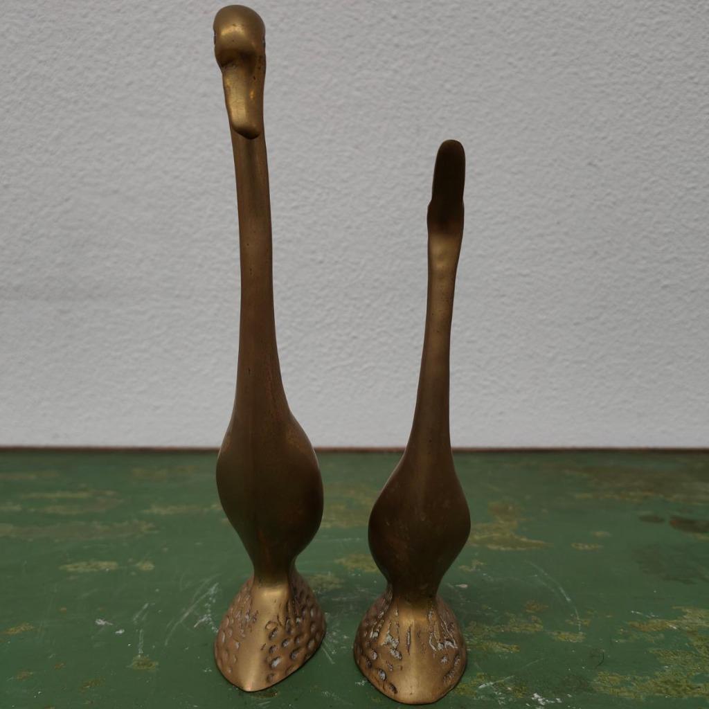 Vintage Messing Beeld Zwanen Of Ganzen, Rosenthal Netter image 6