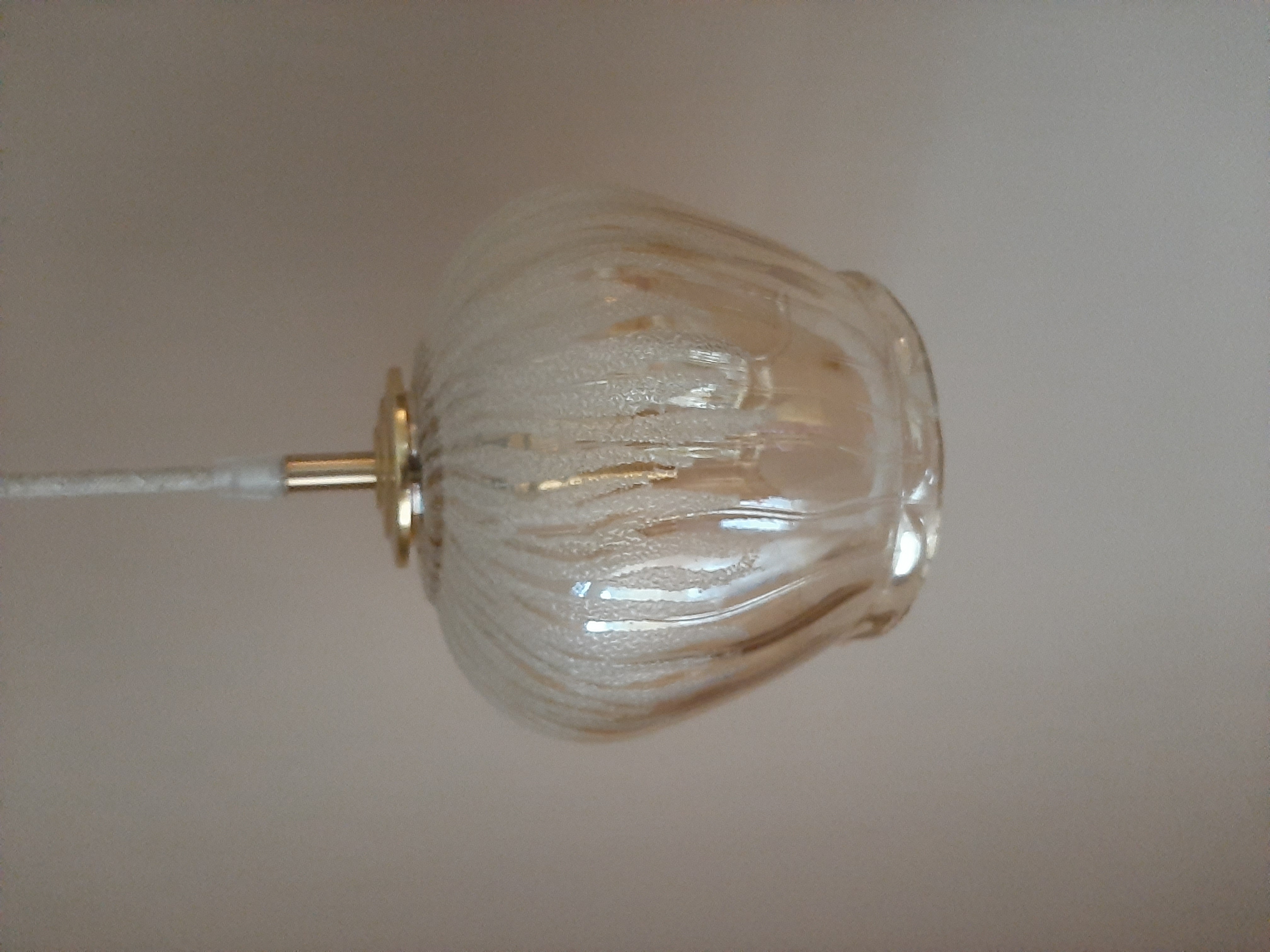 Vintage Hanglamp Amberkleur | Frosted Glas | Jaren 60 Lamp image 4