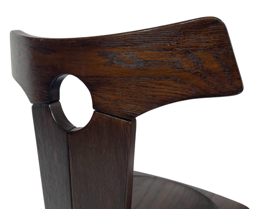Vintage Brutalist Eiken Stoel Jaren 60 Massief Hout image 4