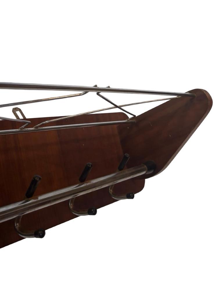 Vintage Wandkapstok Teak En Chroom Jaren 60/70 image 15