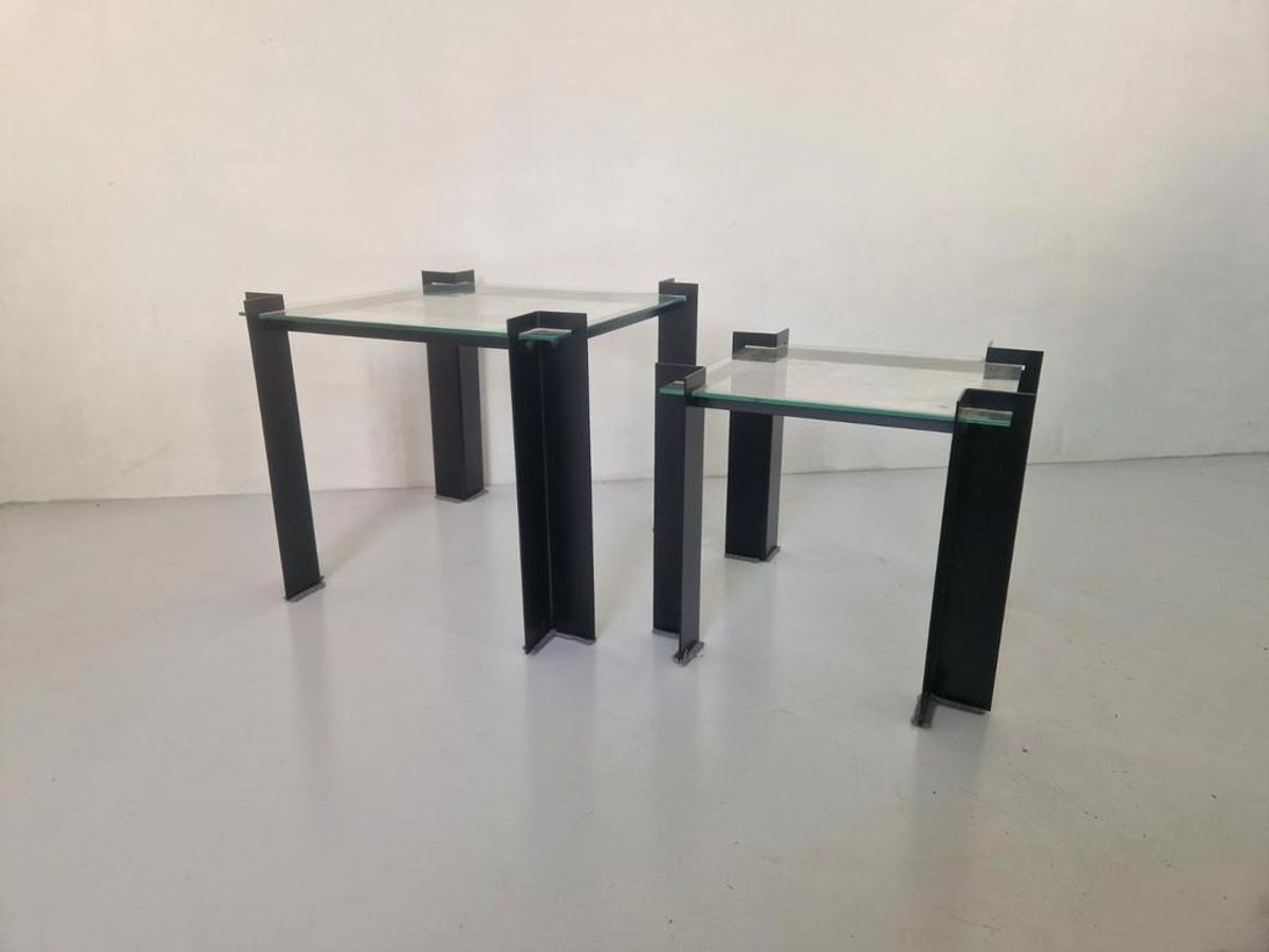 2 Postmoderne Nest Tafeltjes Jaren 80 Design. image 4