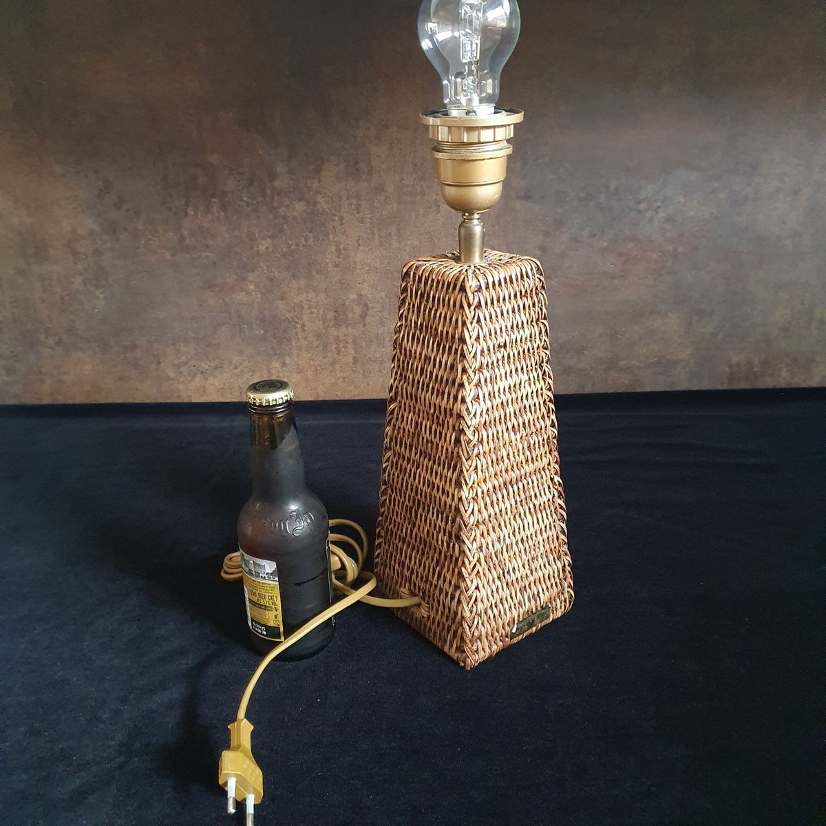 Vintage - Kastlamp - Tafellamp - Rotan - Birma Riet - Myanmar.- image 8