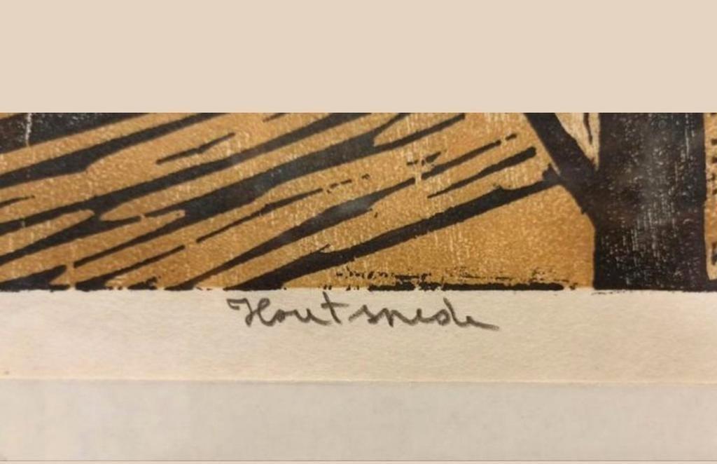 "rijkswerf", Piet Lont, 1995, Houdsnede Op Japans Papier image 6
