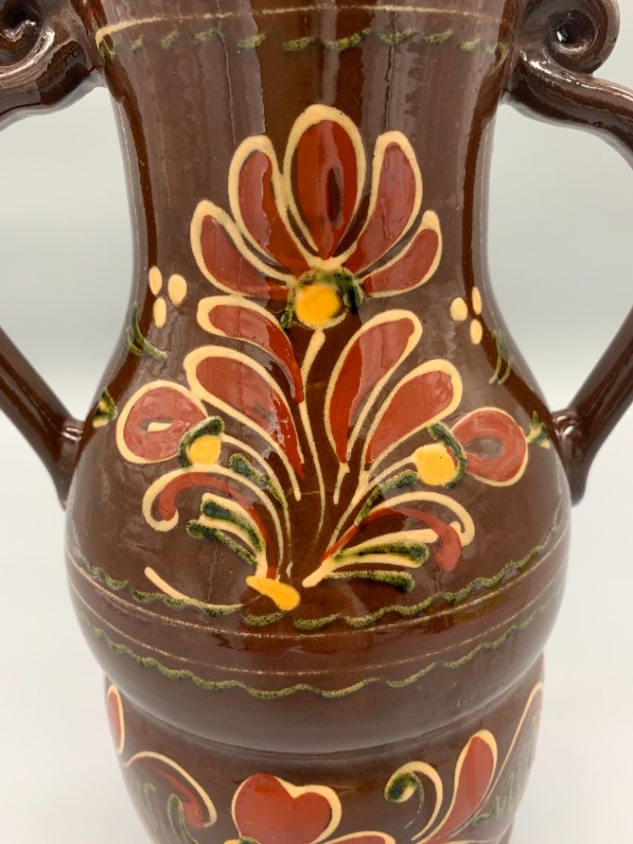 Vintage Grote Vaas Bruin Aardewerk image 10