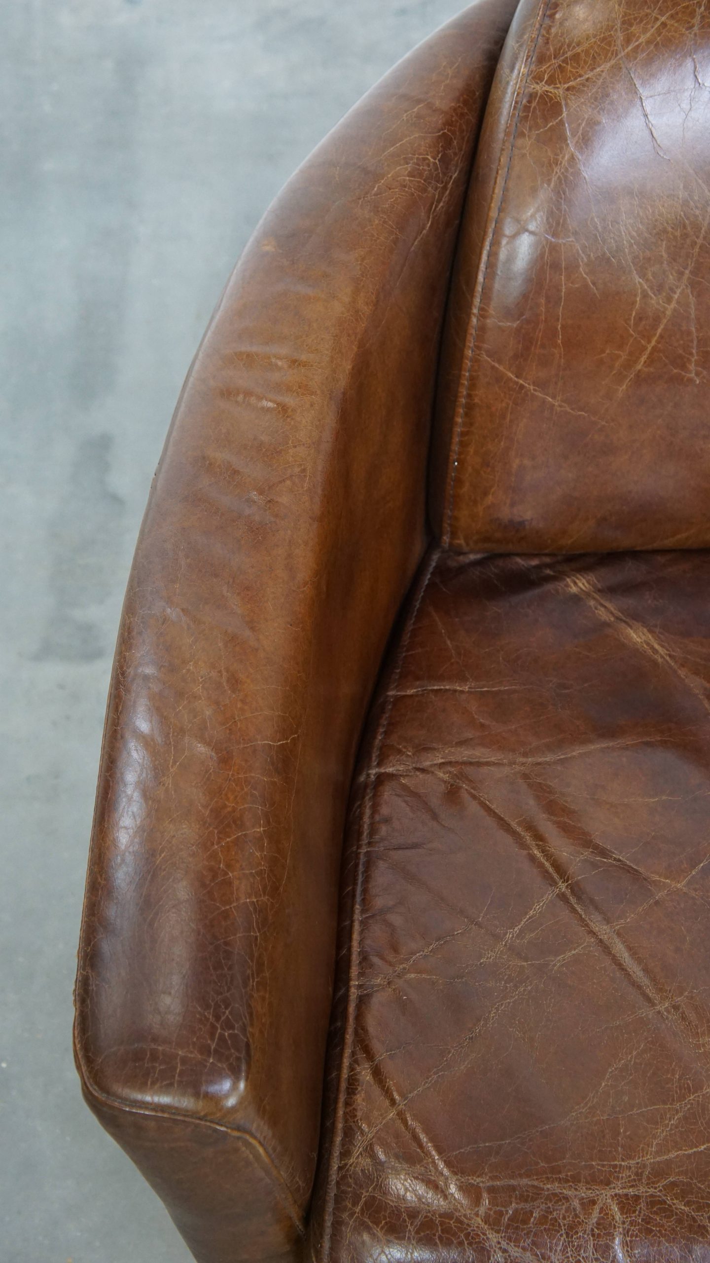 Set Van 2 Unieke En Comfortabele Bruine Rundleren Aviator Design Fauteuils/ Armchairs image 8
