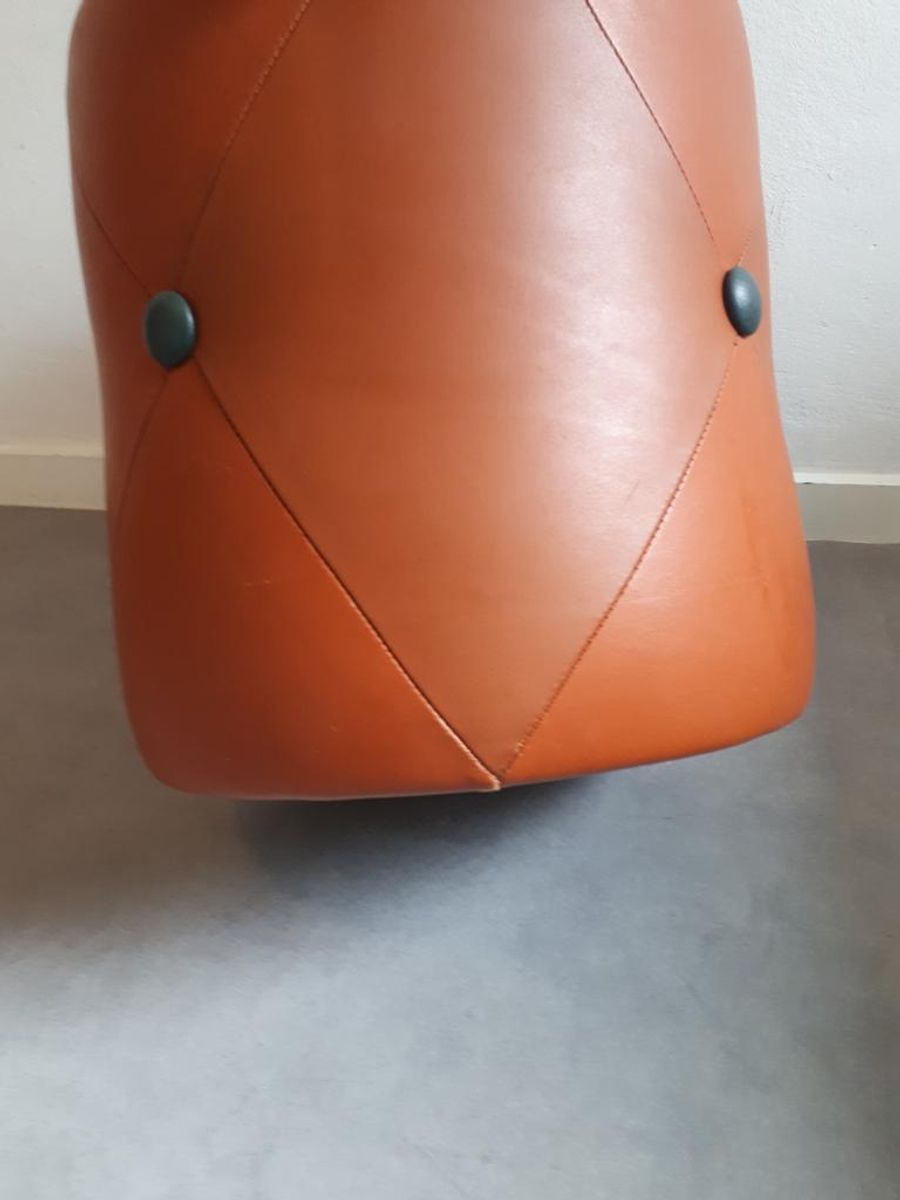 Vintage Poef Opbergruimte Retro Leren Poef Poefje image 8