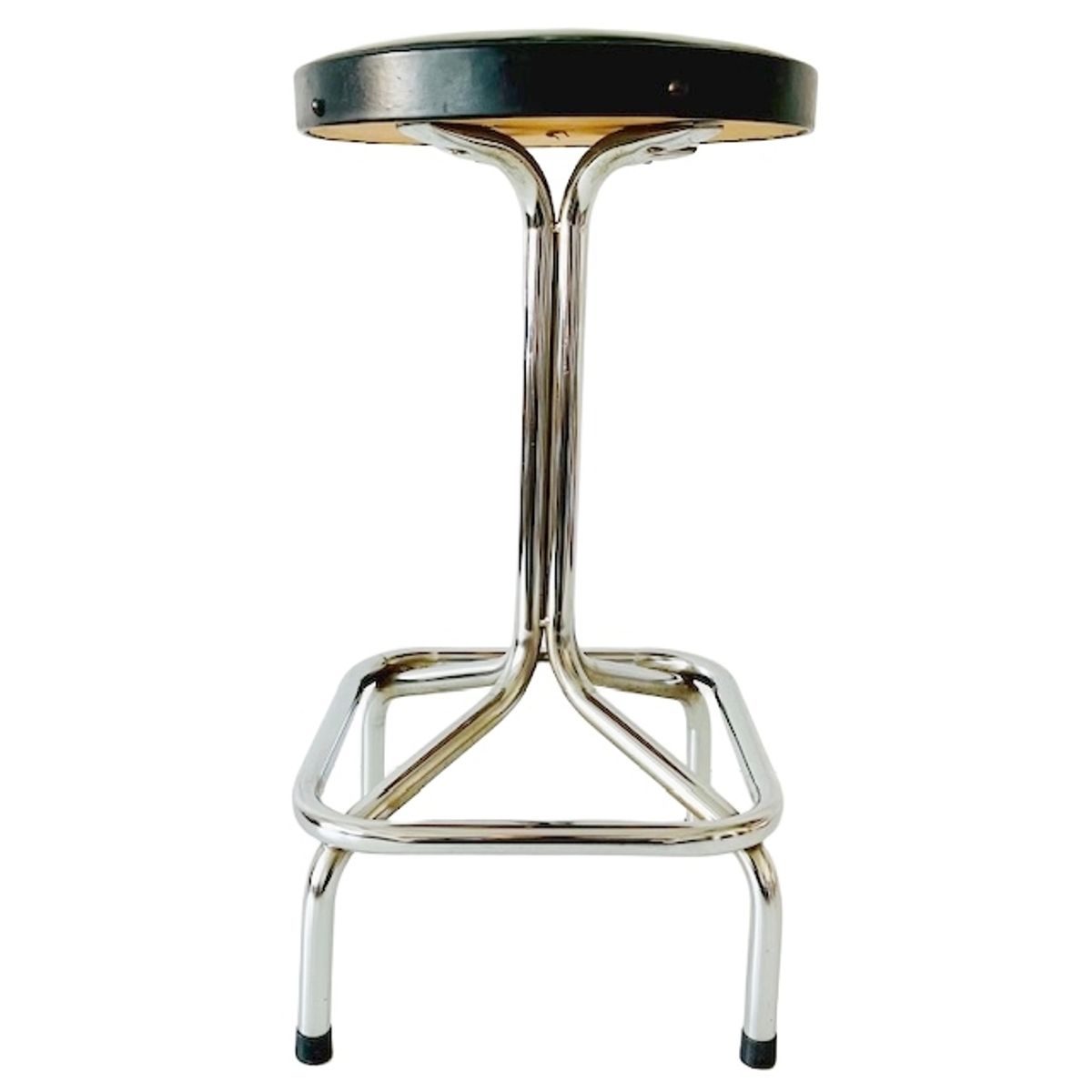 Vintage Buisframe Kruk Chroom Zwart image 2