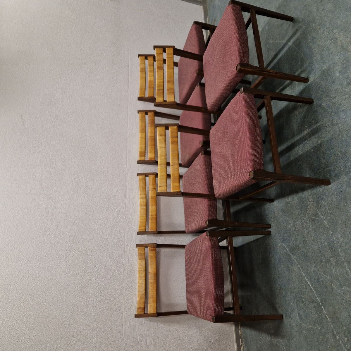 Set Van 6 Vintage Stoelen Eetkamerstoelen Jaren 60 Jaren 70 image 17