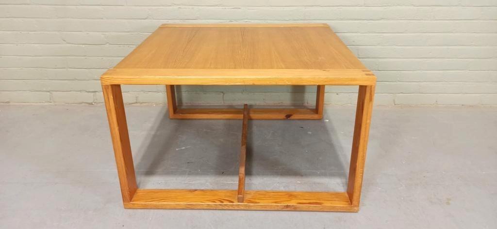Vintage Design Grenen Salontafel, Vierkant image 9