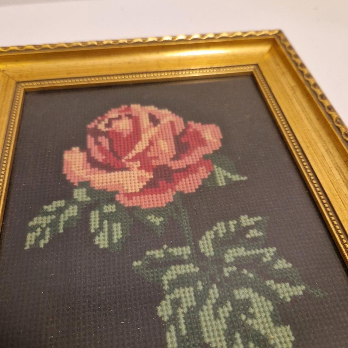 Vintage Schilderij Geborduurd Rozen Borduursel image 6
