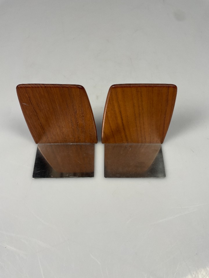 Vintage Set Teakhouten Boekensteunen, Mid Century, Kai Kristiansen image 8