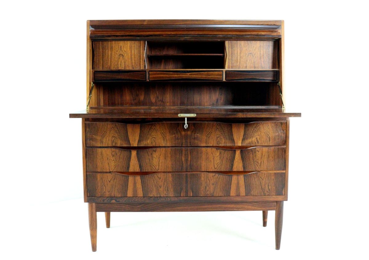 Erling Torvits Voor Klim Møbelfabrik Palissander Secretaire Bureau Kast Vintage Deens image 6