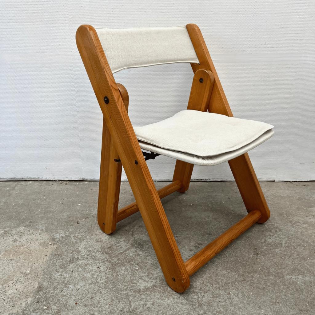 2 (of Meer) Vintage Grenen Klapstoel Kontiki - IKEA Stof Nw image 2