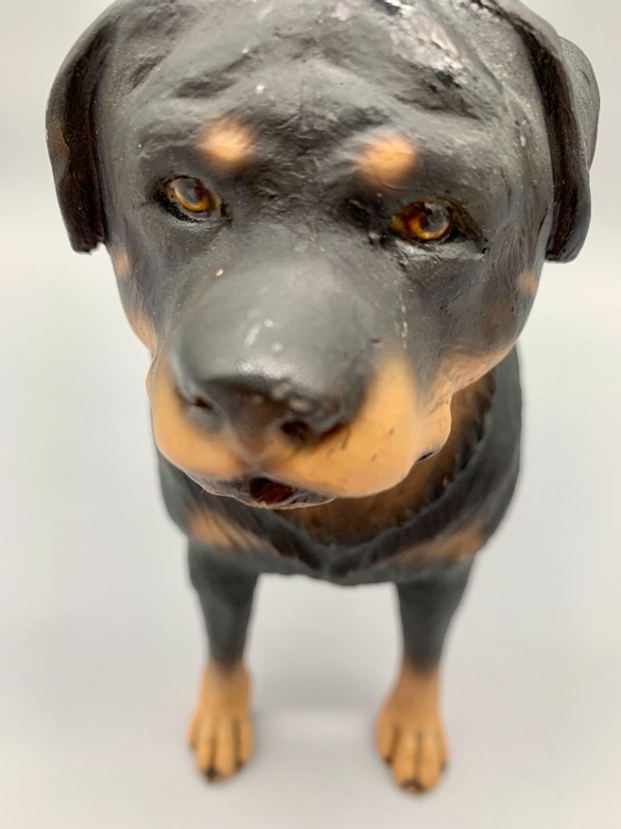 Vintage Beeld Rottweiler Handbeschilderd Italië image 6