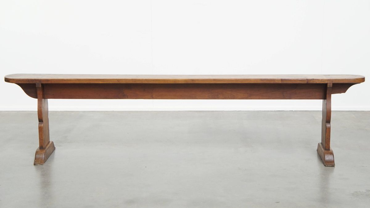 Stijlvolle En Tijdloze Antieke Halbank/ Bank Voor Aan De Eettafel Met Een Mooi Patina image 2