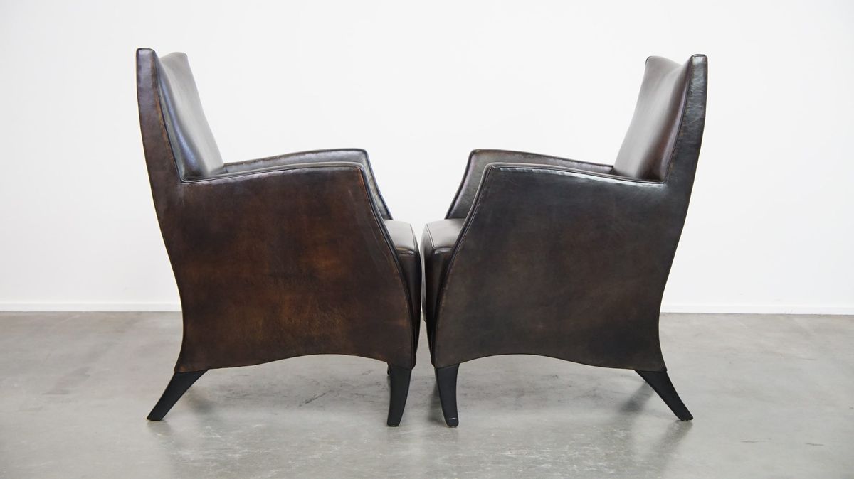 Set Van 4 Zeer Mooie Schapenleren Design Eetkamerstoelen Van Bart van Bekhoven image 4