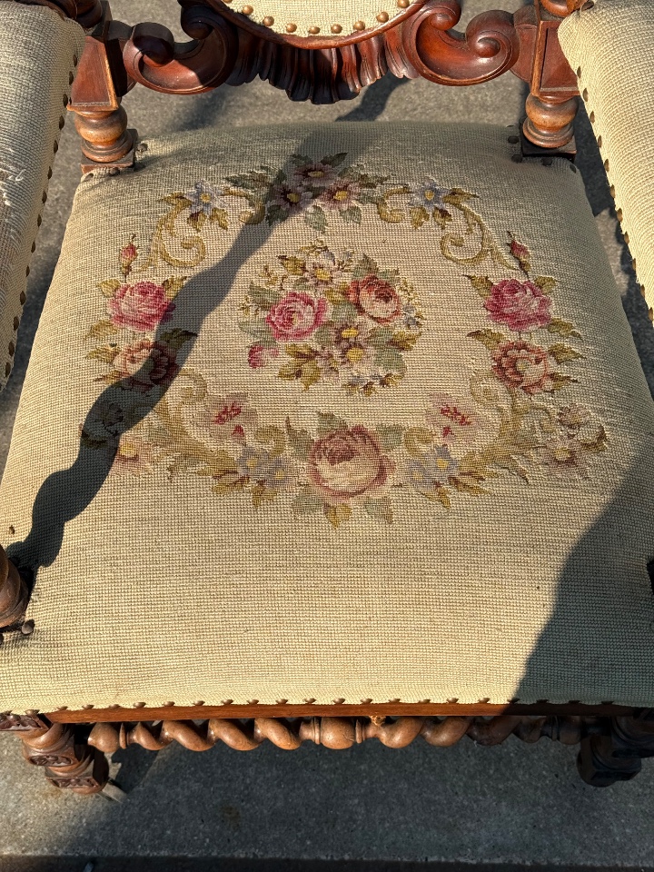 Twisted Leg Antique Side French Chairs image 8