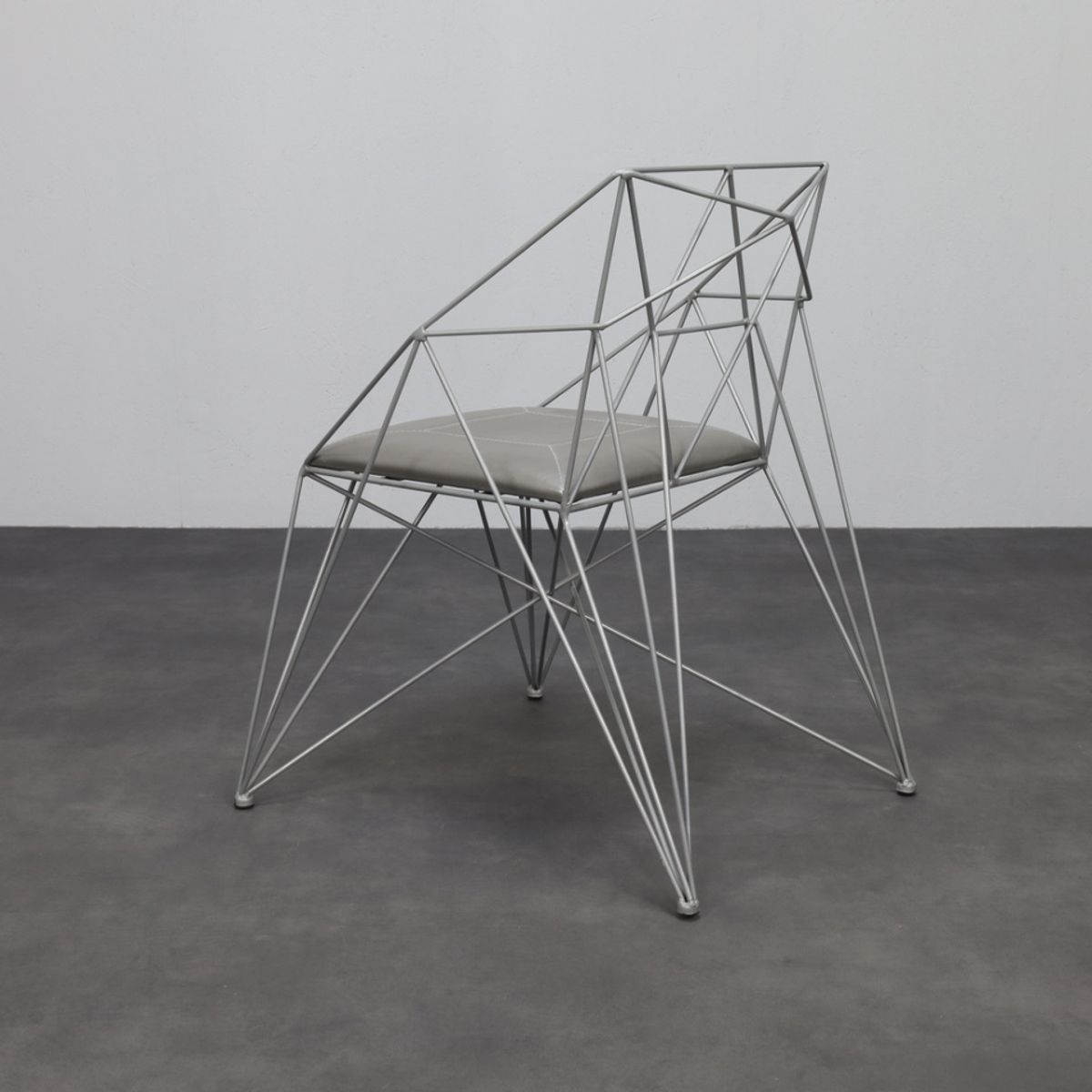 6x Geometric Wire Frame Dining Chairs, Rare image 3
