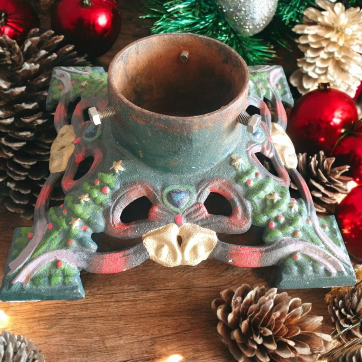 Gietijzeren Kerstboom Standaard Met Kerstbomen En Klokken image 4