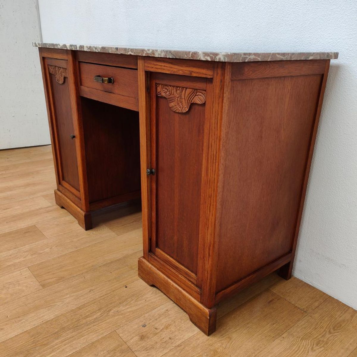Vintage Antiek Bureau Buro Sidetable Kaptafel Marmer Blad image 5