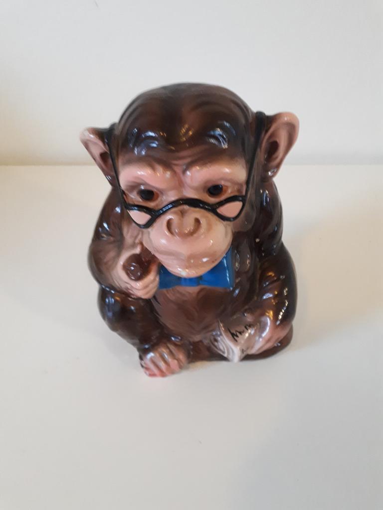 50's Vintage Spaarpot Aap Keramieke Aap Beeldje image 3