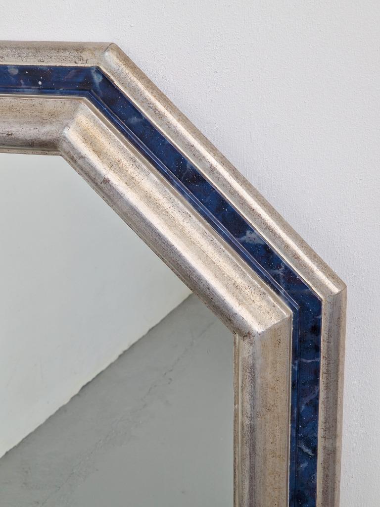 Vintage Hexagon Spiegel Hout Zilver Zeshoek Schleiper ’60 image 6