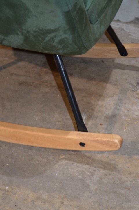 Jannis Schommelstoel Groen Met Metalen Frame En Stoffen Bekleding image 6