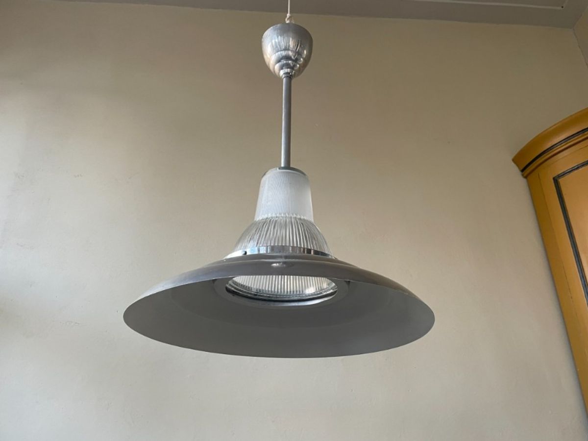 Vintage Lamp Hanglamp Fabriekslamp Frans image 4