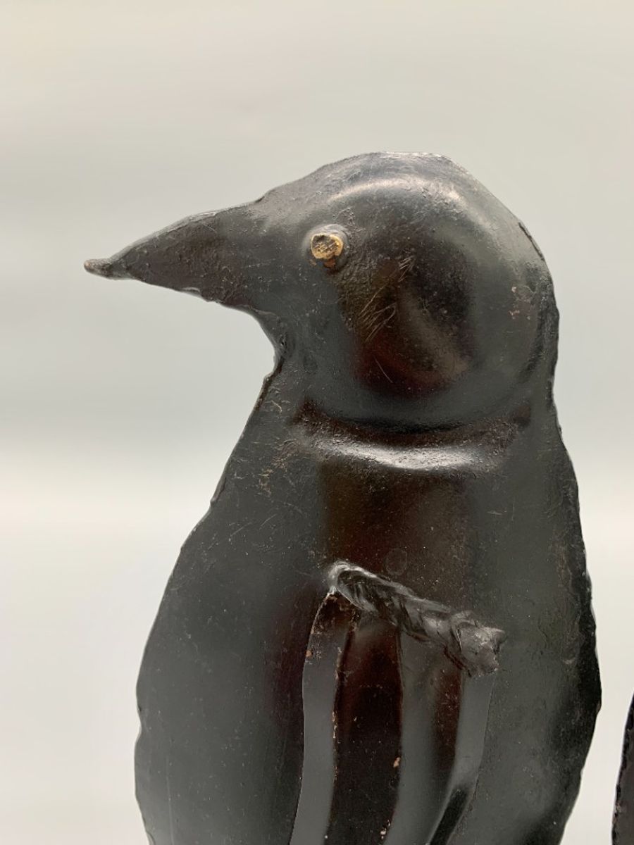 Set Vintage Metalen Pinguïns Zwart Handgemaakt image 14
