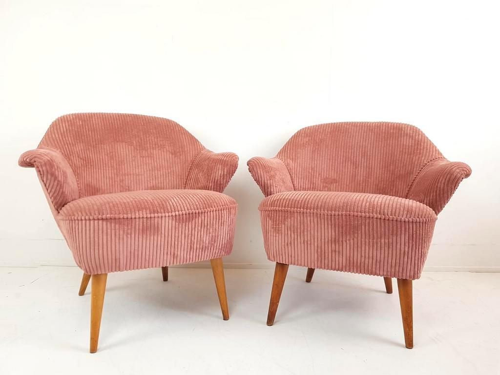 2 Roze Cocktail Stoeltjes | Nieuw Gestoffeerd Rib Artifort image 7
