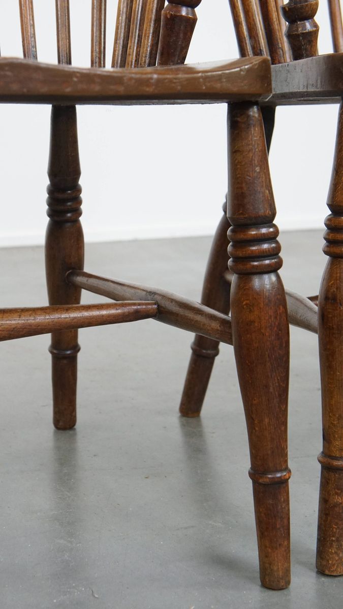 Geweldige Set Van 6 Antieke Engelse Windsor Stickback Chairs Uit De 19e Eeuw image 14